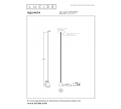 Торшер Lucide Equinox 29700/26/96