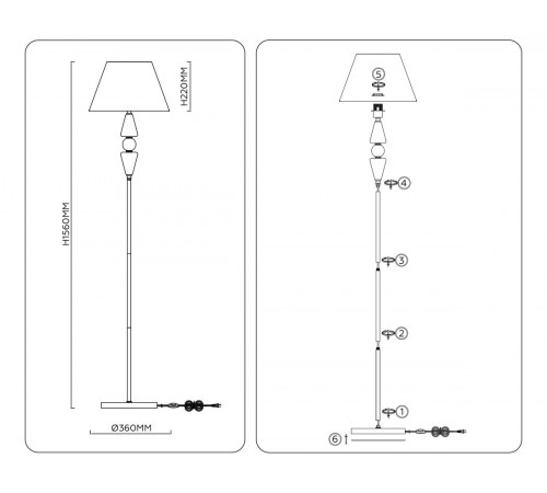 Торшер Ambrella Light High Light Classic LH75265