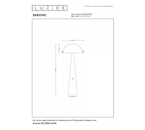 Торшер Lucide Barone 65702/01/41