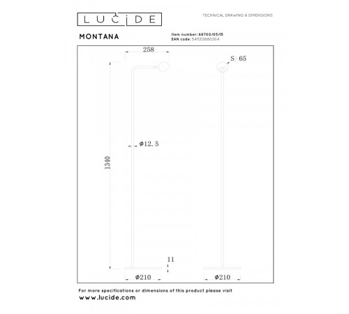 Торшер Lucide Montana 68700/05/15