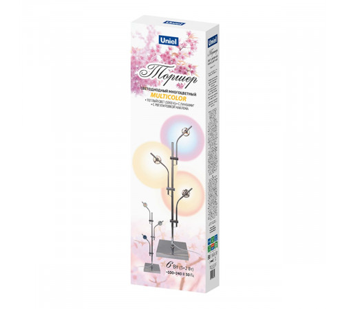 Торшер Uniel ULM-T640 3x2W/3000K CHROME MULTICOLOR UL-00012152