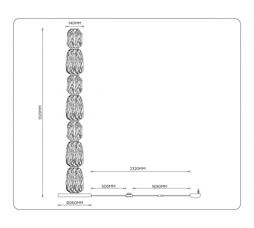 Торшер Ambrella Light High Light Crystal LH30112