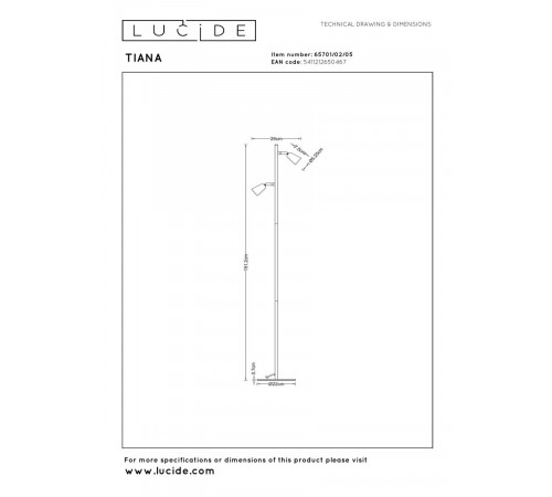 Торшер Lucide Tiana 65701/02/05