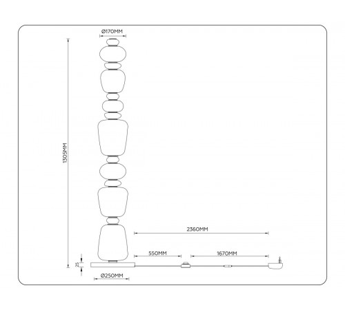 Торшер Ambrella Light High Light Ceramo Modern LH53172