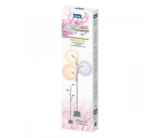 Торшер Uniel ULM-T641 3x2W/3000K CHROME MULTICOLOR UL-00012153