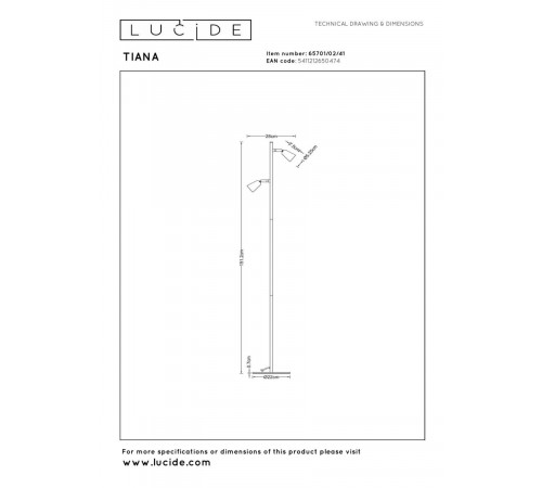 Торшер Lucide Tiana 65701/02/41
