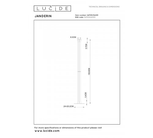 Торшер Lucide Janderin 24705/34/05