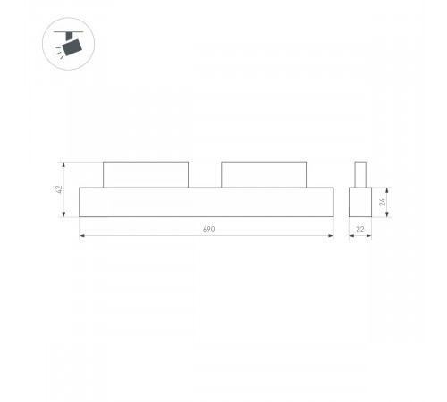 Трековый магнитный светильник Arlight MAG-ORIENT-FLAT-L690-24W Day4000 (WH, 100 deg, 48V, DALI) (IP20 Металл) 037913(1)