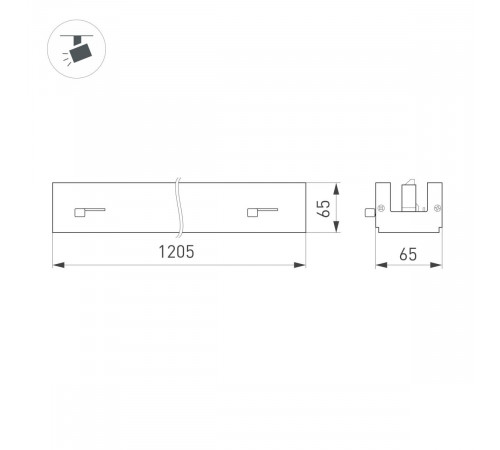 Трековый трехфазный светильник Arlight LGD-LUNGO-4TR-L1200-39W-60W Day4000 (Белый, двойной асимметричный 2х20 deg, 230V) (IP20 Металл) 064268