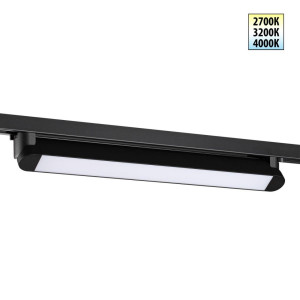 Трековый однофазный трехжильный светильник с переключателем цветовой температуры Novotech Port Iter 359796