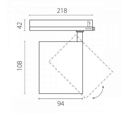Трековый трехфазный светильник Quattro LED с управлением TRIAC Lightstar Alta Base A5436TRIAC