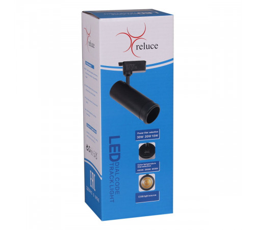 Трековый однофазный светильник Reluce 06650-9.3-LED10/20/30W CCT BK