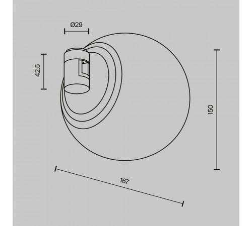 Трековый магнитный светильник Maytoni Technical Luna TR229-1-8W3K-BS