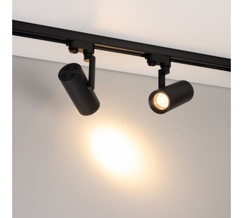 Трековый трехфазный светильник Arlight LGD-URANUS-4TR-R75-18W/25W Warm3500-MIX (BK, 20-50 deg, side holder, 230V) (IP20 Металл) 055807