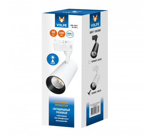 Трековый светильник Volpe ULB-Q277 40W/4000К WHITE UL-00008057 Трековый светильник Volpe ULB-Q277 40W/4000К WHITE UL-00008057