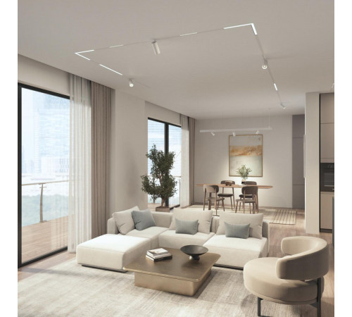 Трековый однофазный светильник Denkirs Simple Linear DK8203-WH