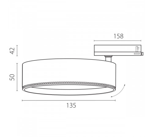 Трековый трехфазный светильник Quattro LED 60G с адаптером Lightstar Alta Pro A5746QT60G