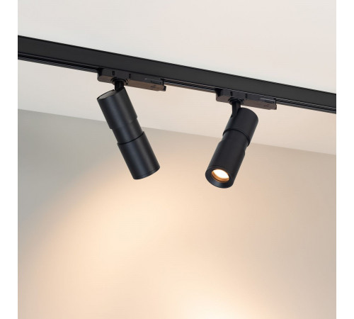 Трековый трехфазный светильник Arlight LGD-ARTEMIS-TRACK-4TR-R55-12W Warm2700 (BK, 8-80 deg, 230V, TRIAC) (IP20 Металл) 053082