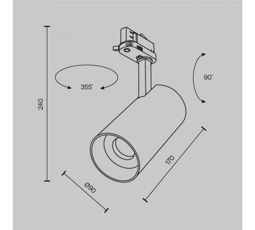 Трековый трехфазный светильник Maytoni Technical Focus Led TR197-3-40WCCT-M-B Трековый трехфазный светильник Maytoni Technical Focus Led TR197-3-40WCCT-M-B