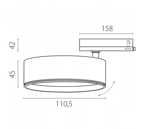 Трековый трехфазный светильник Quattro LED 60G с адаптером Lightstar Alta Pro A5646QT60G