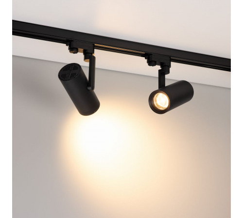 Трековый трехфазный светильник Arlight LGD-URANUS-4TR-R75-18W/25W Warm3500-MIX (BK, 20-50 deg, side holder, 230V) (IP20 Металл) 055807