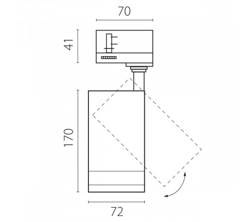 Трековый трехфазный светильник Quattro 20-55G с адаптером Lightstar Canno Pro C4207QT