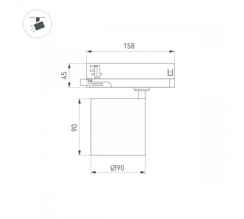 Трековый трехфазный светильник Arlight LGD-DYKE-4TR-R90-26W Day4000 (WH, 20 deg, 230V) 052147 Трековый трехфазный светильник Arlight LGD-DYKE-4TR-R90-26W Day4000 (WH, 20 deg, 230V) 052147