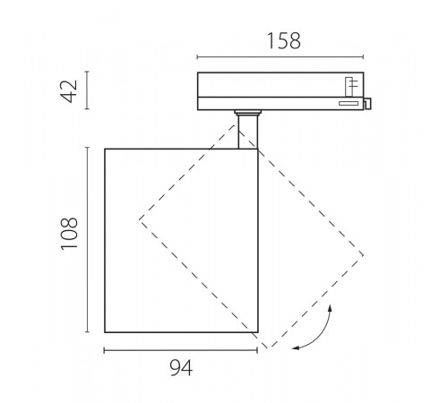 Трековый трехфазный светильник Quattro LED с адаптером Lightstar Alta Base A5437QT