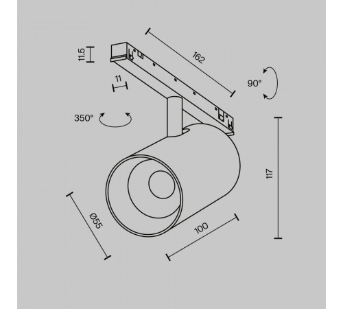 Трековый магнитный светильник Maytoni Technical Focus Led Exility X TR243-4-12WTW-DD2-B