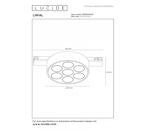 Трековый светильник Lucide Linial Xavi 55908/08/08