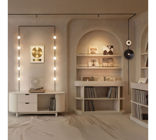 Трековый магнитный светильник Arlight MAG-MICROCOSM-DISCO-R300-7W Warm3000 (BK, 36 deg, 24V) (IP20 Металл) 051779