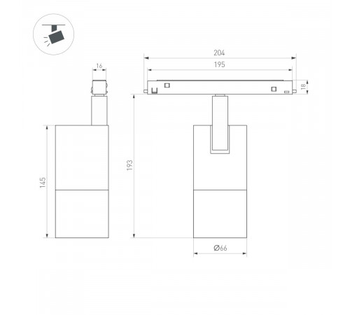 Трековый магнитный светильник Arlight MAG-ORIENT-SPOT-ZOOM-R65-15W Day4000 (WH, 20-60 deg, 48V) (IP20 Металл) 038950(1)