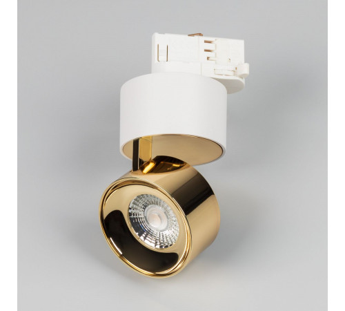 Трековый трехфазный светильник Arlight SP-PLURIO-TRACK-4TR-R77-9W Warm3000 (WH-BRS, 36 deg, 230V) (IP20 Металл) 038114
