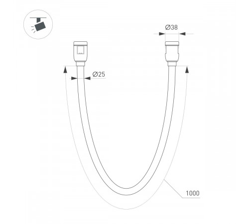 Трековый светильник Arlight ART-APRIORI-TUBE-ELASTIC-R38-L1000-12W Day4000 (Оливковый, 360 deg, 48V) (IP20 Металл) 053981(1)