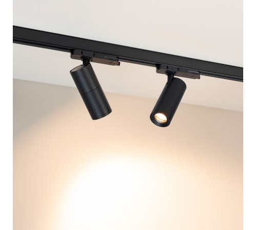 Трековый трехфазный светильник Arlight LGD-ARTEMIS-TRACK-4TR-R55-12W Warm3000 (BK, 8-80 deg, 230V, TRIAC) (IP20 Металл) 058641