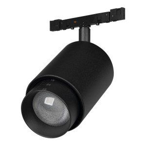 Трековый магнитный светильник Arlight MAG-MICROCOSM-SPOT-ZOOM-R59-12W Warm3000 (BK, 20-60 deg, 24V) (IP20 Металл) 052084