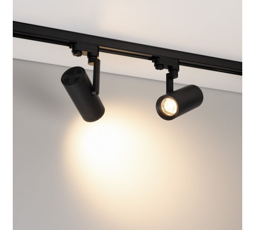 Трековый трехфазный светильник Arlight LGD-URANUS-4TR-R75-18W/25W Warm3500-MIX (BK, 20-50 deg, side holder, 230V) (IP20 Металл) 055807