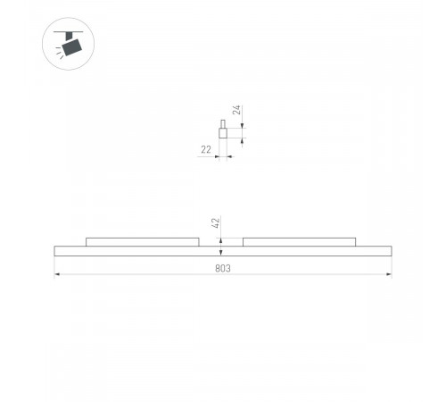 Трековый магнитный светильник Arlight MAG-ORIENT-FLAT-L800-27W Warm3000 (Черный, 100 deg, 48V, DALI) (IP20 Металл) 060473(1)