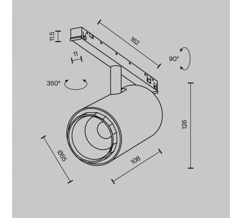 Трековый магнитный светильник Maytoni Technical Focus Zoom Exility X TR244-12W4K-B