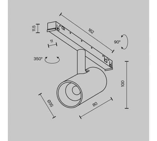 Трековый магнитный светильник Maytoni Technical Focus Led Exility X TR243-4-5WTW-DD2-B