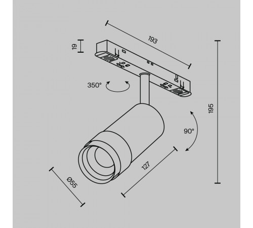 Трековый магнитный светильник Maytoni Focus Zoom TR212-4-12WTW-DD2-Z-W Трековый магнитный светильник Maytoni Focus Zoom TR212-4-12WTW-DD2-Z-W