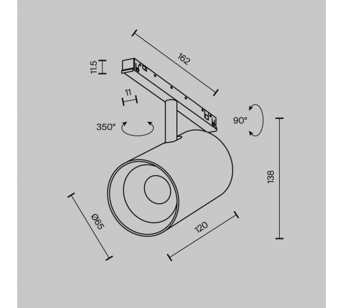 Трековый магнитный светильник Maytoni Technical Focus Led Exility X TR243-18W4K-B