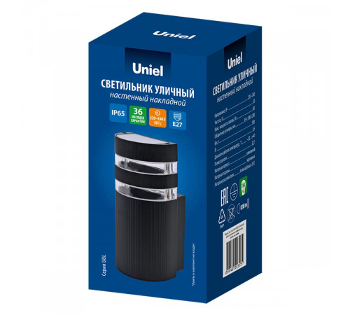 Уличный настенный светильник Uniel UL-00013476 UWL-K03R 60W/E27 IP65 WHITE