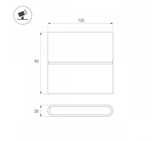Уличный настенный светильник Arlight SP-FLAT-S135x90-2x3W Day4000-MIX (Белый, 75 deg, 230V) (IP65 Металл) 063609