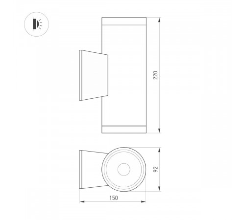 Уличный настенный светильник Arlight LGD-WALDER-R92-2x13W Day4000-MIX (Черный, 40 deg, 230V) (IP65 Металл) 060957