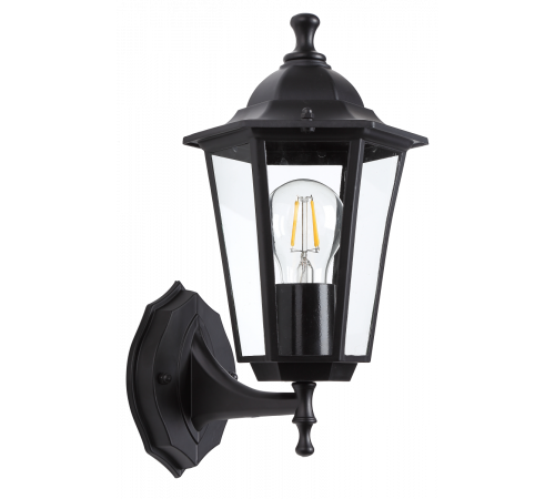 Уличный настенный светильник ЭРА Веледа GBW-104-BL-0360 230В Е27 IP54 чёрный вверх Б0071476