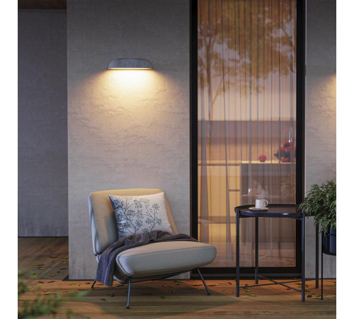 Уличный настенный светильник Arlight SP-BULFIN-WALL-L365-10W Warm3000 (BK, 120 deg, 230V) (IP65 Бетон) 051042