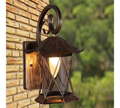 Уличный настенный светильник Reluce 08281-9.2-001U BKG RLOS