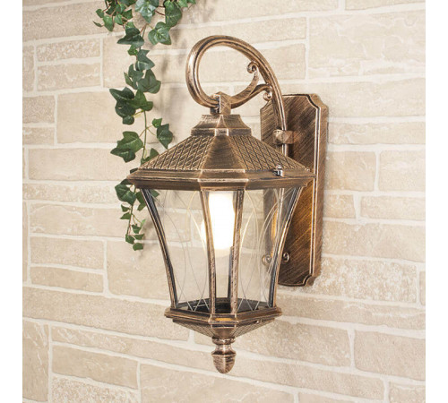 Уличный настенный светильник Elektrostandard Virgo D черное золото 4690389064845