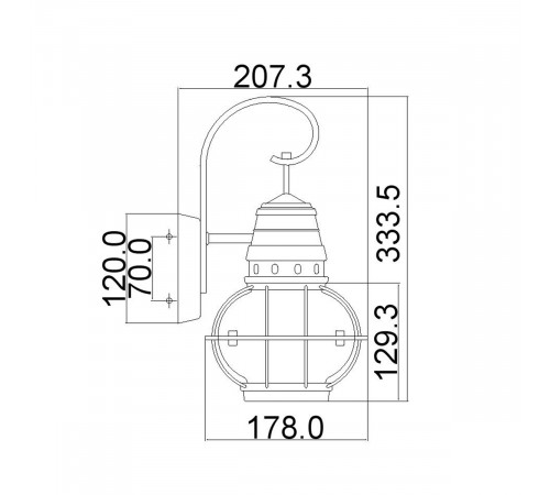 Уличный настенный светильник Kichler KL-BRIDGEPOINT-S